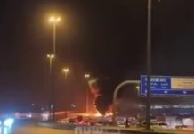 Drones attacked the US Embassy in Saudi Arabia fire after a drone attack near the US Embassy in Saudi Arabia