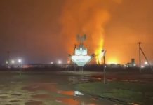 fire at an oil logistics facility in Armavir