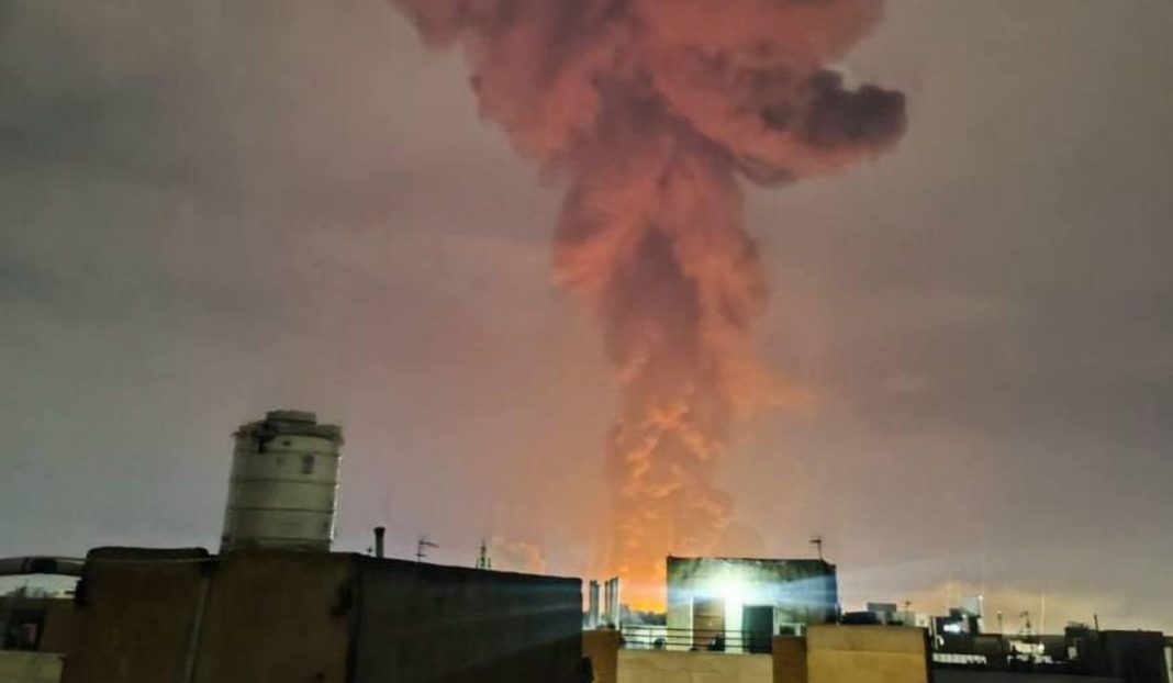 explosion and fire at an industrial facility in Haifa