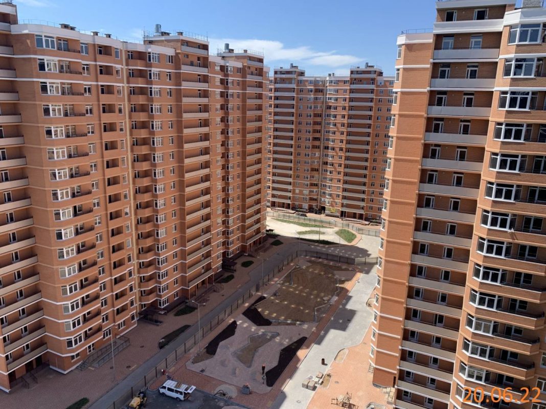 New buildings in a major city of Ukraine, modern high-rise buildings