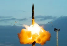 Launch of the Ukrainian ballistic missile FP-7 from a ground-based platform