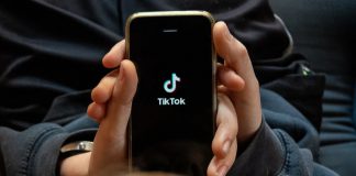 Smartphone with open tiktok