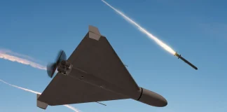 an attack drone in the sky during an attack