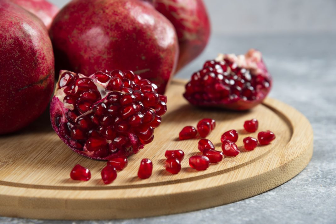 ripe pomegranate with seeds