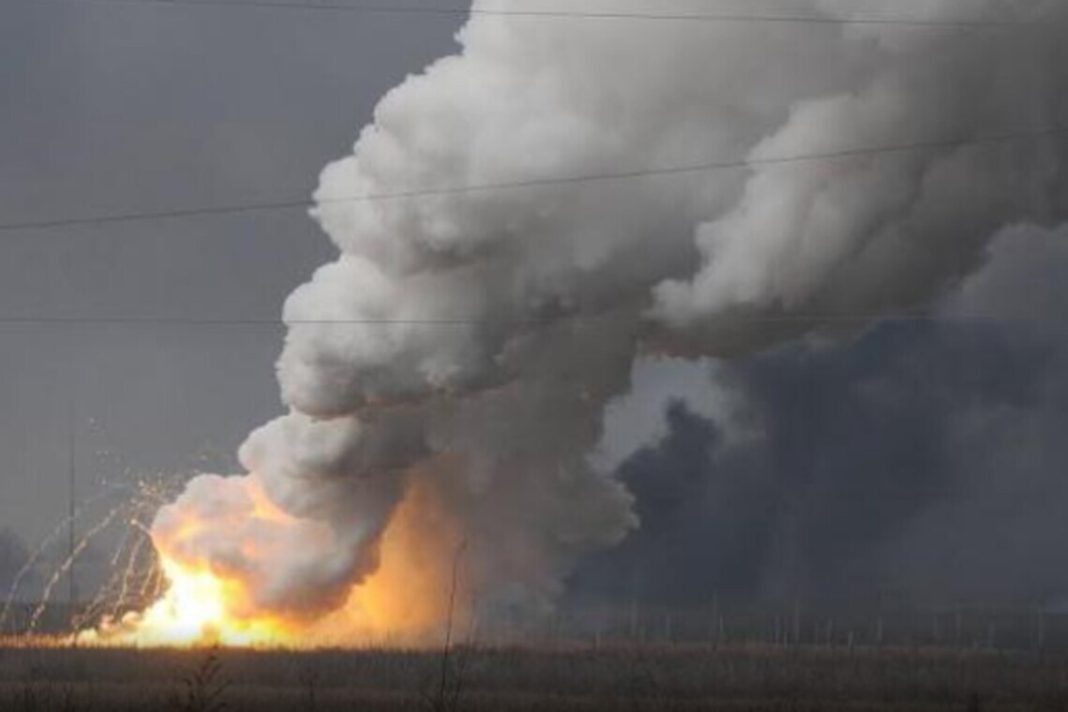 Russian troops' ammunition depot destroyed