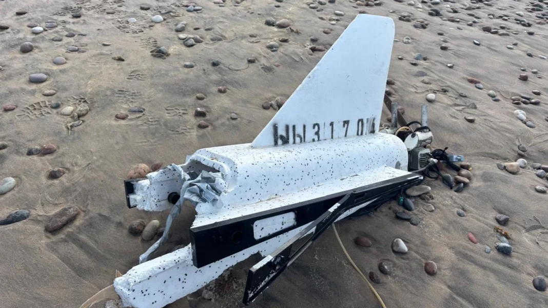 Wreckage of a Russian attack drone in Latvia