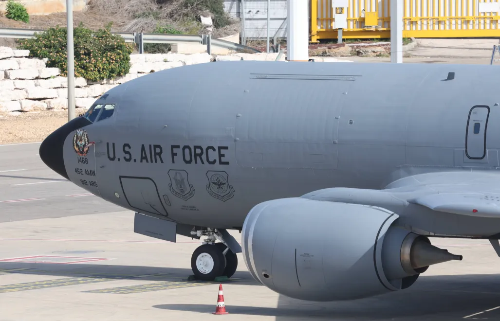 pap_20260225_04M.jpg American KC-135 refuelling aircraft at the airbase