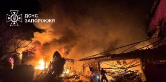 Drones injure three people in Zaporizhzhia Rescuers extinguish fire after shelling of residential building in Zaporizhzhia