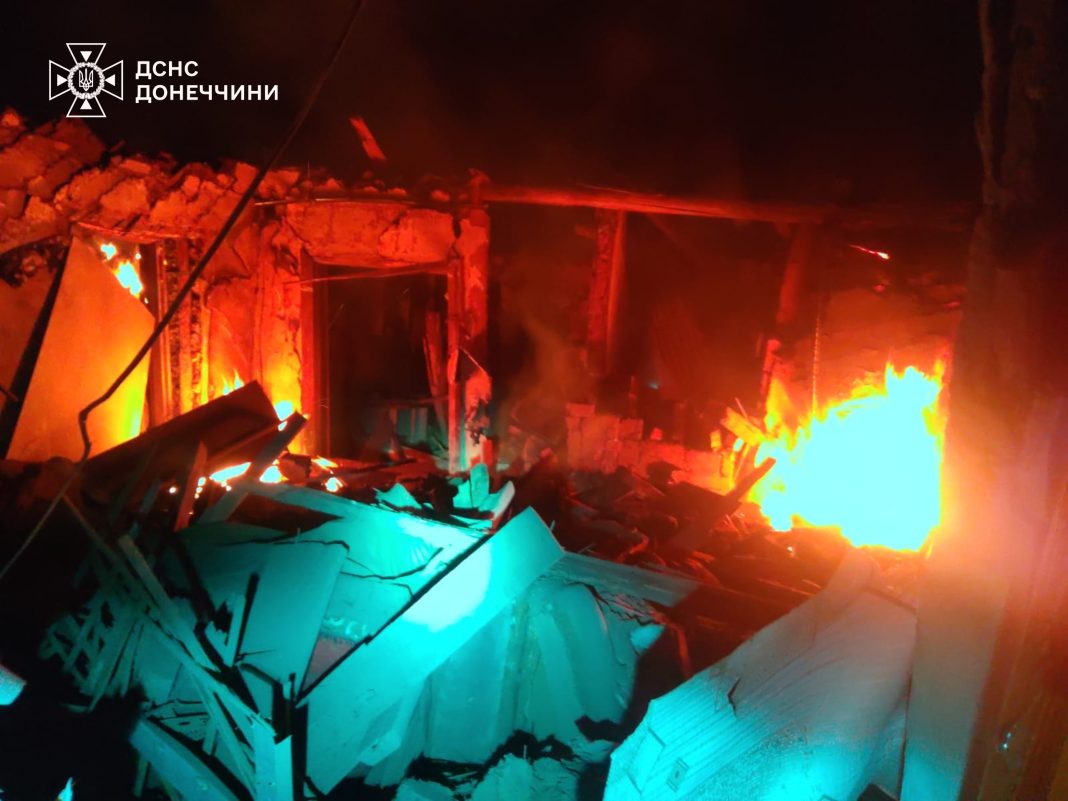 A destroyed private house after shelling in Oleksandrivka.