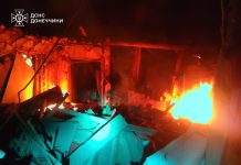 A destroyed private house after shelling in Oleksandrivka.