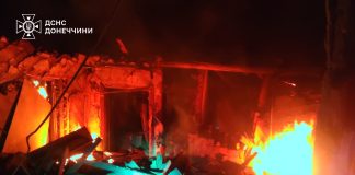 A destroyed private house after shelling in Oleksandrivka.