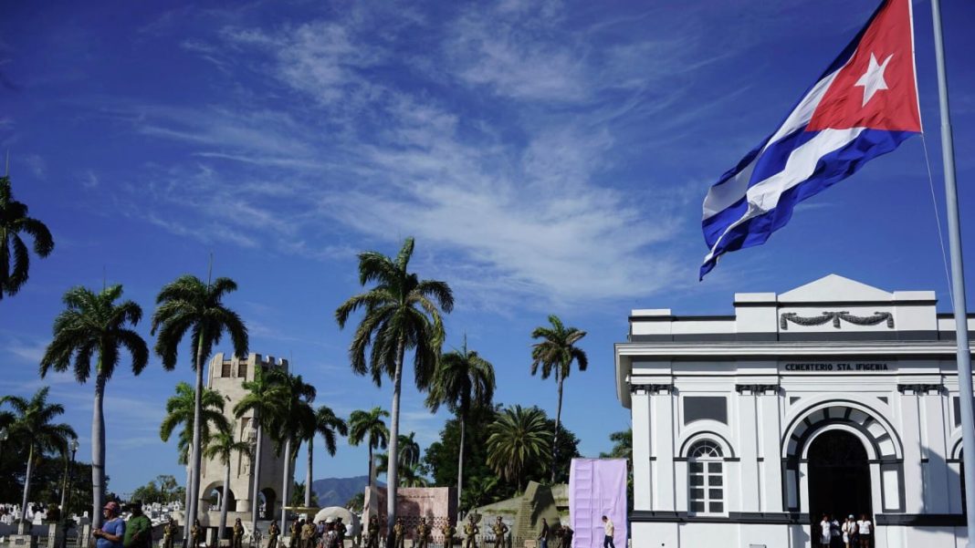 Cuban flag on the administrative building