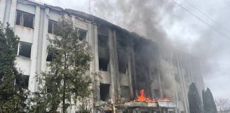 TCC building in Sumy after a Russian UAV strike