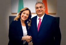 Orban and Maloney during talks in Brussels