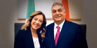 Орбан і Мелоні під час переговорів у Брюсселі