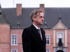 GOLOBA PARTY LEADS IN THE ELECTIONS IN SLOVENIA Robert Holob speaking at the election headquarters