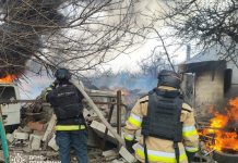 Destroyed private house in Druzhkivka after an air strike