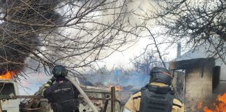 Destroyed private house in Druzhkivka after an air strike