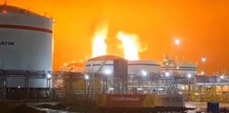 Пожежа на нафтотерміналі порту Усть-Луга в Ленінградській області РФ