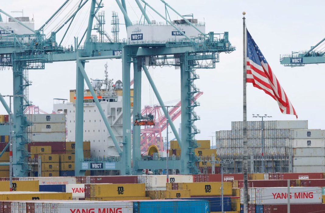 Imported goods at US customs control