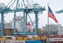 Imported goods at US customs control