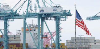 Imported goods at US customs control