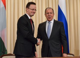 Hungary's Foreign Ministry passes classified information to Lavrov from the EU Peter Siarto and Sergey Lavrov during an official meeting