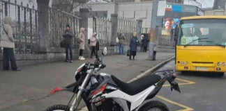 Motorcycle with straight-through muffler