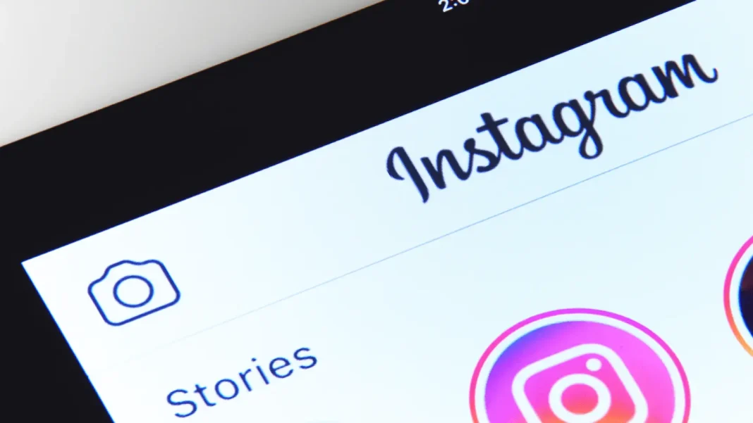 The Instagram app icon on the screen