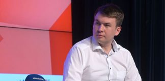 Ilya Remeslo speaks at a press conference in Moscow