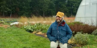 Netflix launches gardening show with Galifianakis Zach Galifianakis in the studio with potted plants during the filming of the show.
