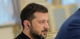 President of Ukraine Volodymyr Zelenskyy during a speech