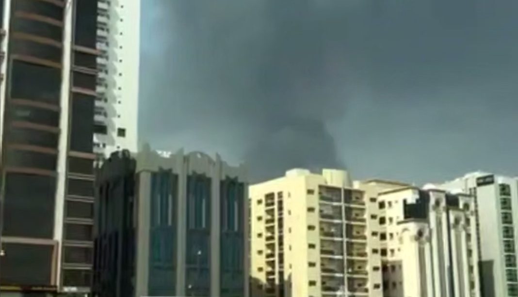 strikes on the UAE Smoke over the Fujairah area in the UAE after the explosions