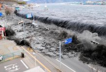 Tsunami off the coast of Japan