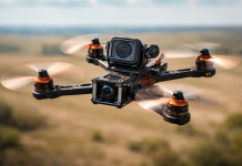 FPV-дрон у польоті під час бойових дій