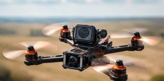 FPV-дрон у польоті під час бойових дій