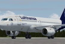 Lufthansa літак на злітній смузі