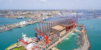 Floating power plant Karpowership at the pier