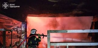 Fire after drone attack in Odesa region