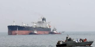 The Strait of Hormuz, ships.