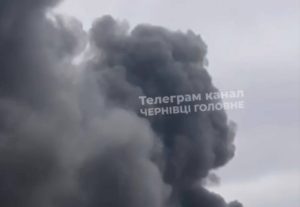 Thick smoke after a UAV attack