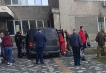 Police at the scene of the attack in Lviv