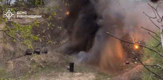 Sappers destroy ammunition in the forest