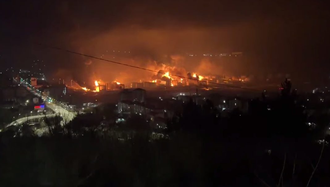 Fire in Tuapse port after drone attack