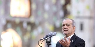 Iranian President speaks at a press conference