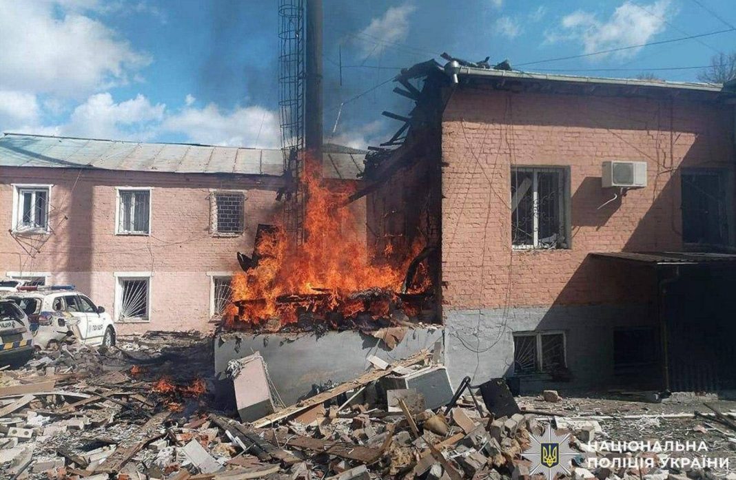 Police station in Chernihiv region under fire