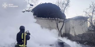 Пожежа після атаки БпЛА в Сумській області