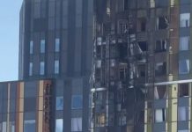 A house damaged by drones in Chelyabinsk