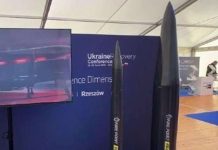 Model of the FP-9 missile at the exhibition in Rzeszow