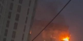 Горить квартира після падіння БпЛА